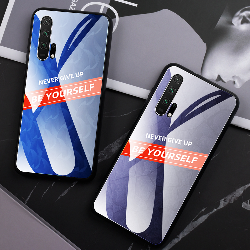 Case Huawei Nova 5T / Pre-order * เคสแบบกระจกนิรภัย PC TPU กระจกหลังมีความแข็ง 9H ป้องกันรอยขีดข่วนและทนต่อการสึกหรอ *