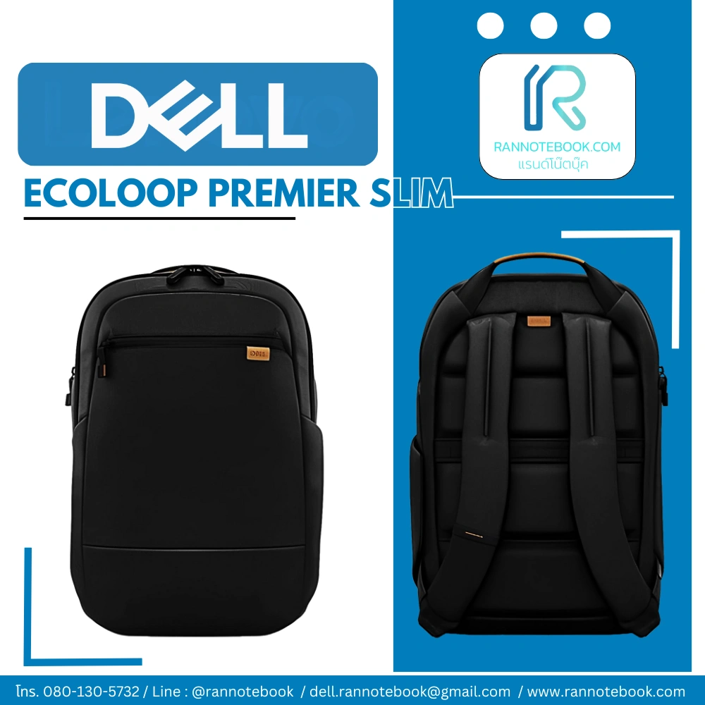 Dell EcoLoop Premier Slim กระเป๋าเป้ โน๊ตบุ๊ค Black 460