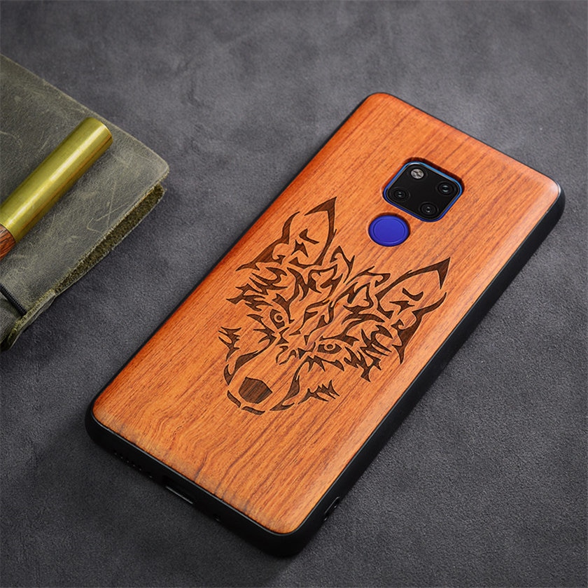 Case Huawei Mate 20 X / Pre-order * เคสหรูหราปกหลัง TPU ไม้แกะสลัก สลิม Coque Boogie Original *