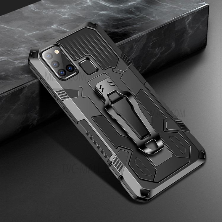 Case Samsung Galaxy A21s / Pre-order * เคสปกไฮบริดนักรบ PC + TPU + โลหะที่มีขา Belt Clip *
