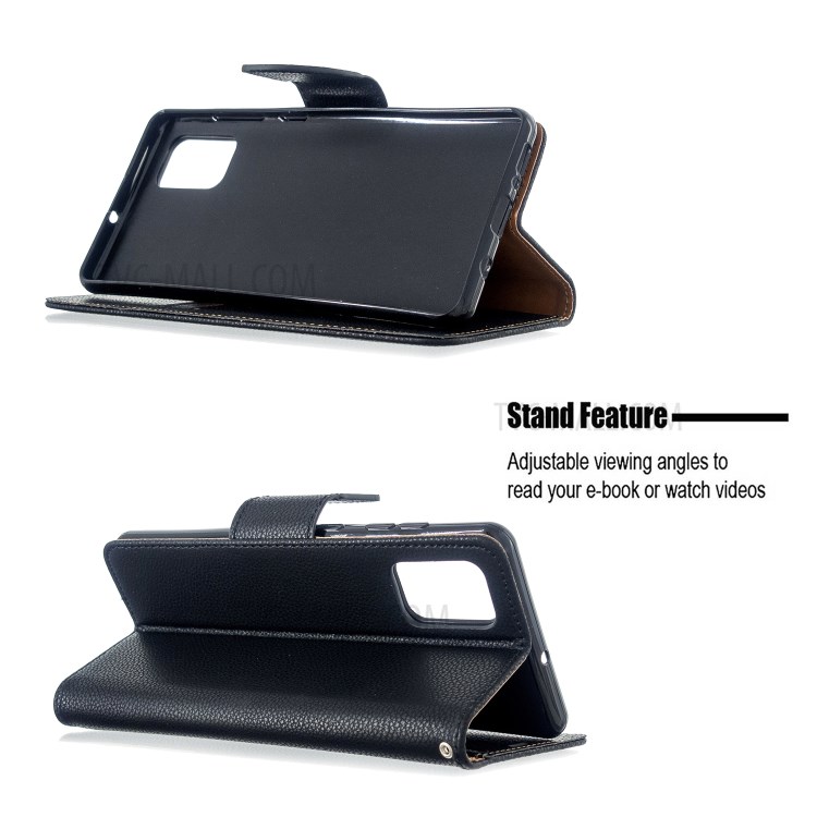 Case Samsung Galaxy A71 / Pre-order * เคสผิวหนังลิ้นจี่พร้อมสายคล้องมือ สไตล์กระเป๋า: 2 ช่องเสียบการ์ด + กระเป๋าเงินสด 1 *