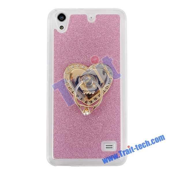 Case Huawei Ascend G620S / Pre-order *ผิว TPU ที่เต็มไปด้วยผงแวว Diamante ฐานรูปหัวใจเพิ่มเสน่ห์ให้กับโทรศัพท์*