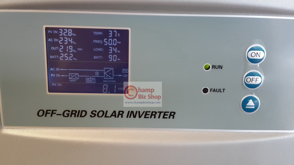 เครื่องแปลงไฟ โซล่าเซลล์ ไฮบริด อินเวอร์เตอร์ Hybrid Solar Inverter + MPPT 60A (KS Series) รุ่น 1500W/48V