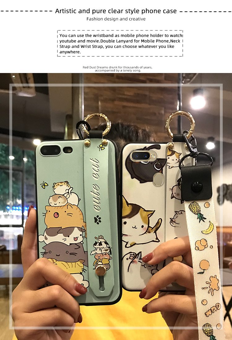 Case OPPO A5s / Pre-Order * เคสกันกระแทกสำหรับTPU ฝาครอบซิลิโคนการ์ตูนน่ารัก + สายคล้องมือ + สายคล้องคอ *