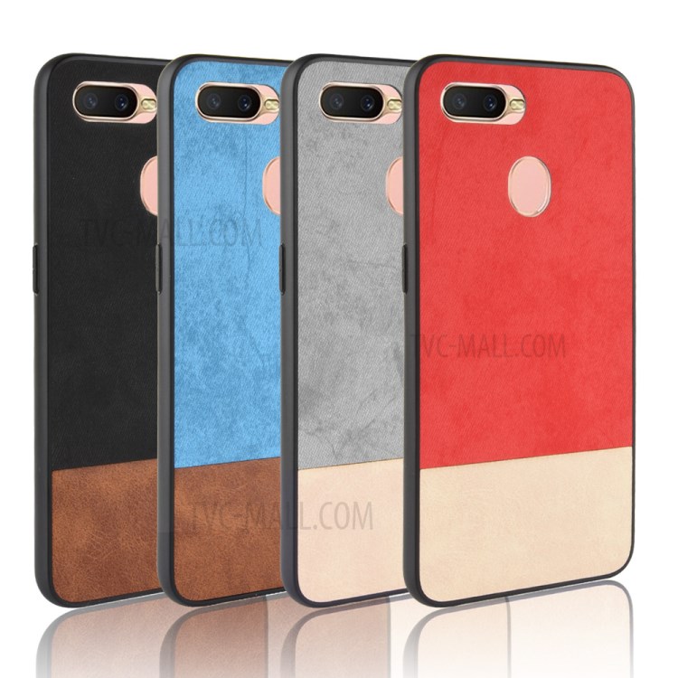 Case OPPO A5s / Pre-Order * เคสผ้าเนื้อสีแบบ Dual Splicing หนังเคลือบ PC + TPU ไฮบริด *