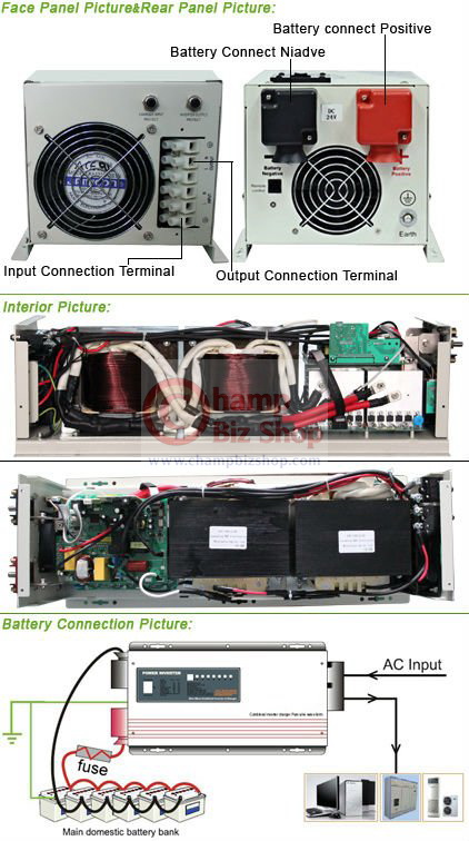 เครื่องแปลงไฟรถเป็นไฟบ้าน Hybrid Solar Pure Sine Wave - HR Series รุ่น 6000W