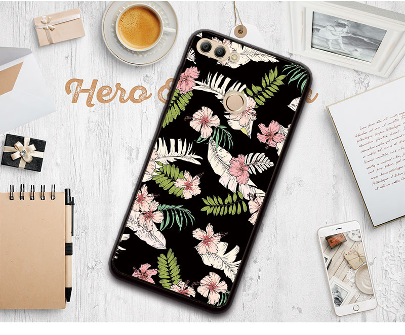 Case Huawei Y9 / Pre-order * 3Dปกคลุมสำหรับหัวเว่ยY9 2018ดอกไม้ซิลิโคนอ่อนนุ่ม *