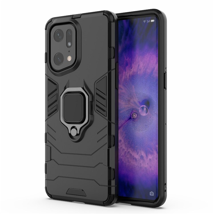 Case OPPO Find X5 Pro # Pre-Order * Drop-proof TPU + Hard PC Case Ring Kickstand ฝาครอบด้านหลัง Cutout ที่แม่นยำ *
