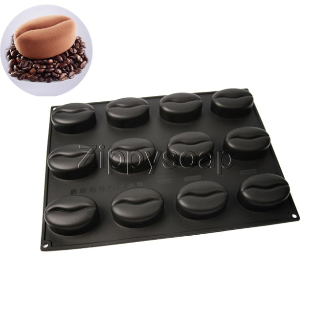 แม่พิมพ์ซิลิโคนเมล็ดกาแฟ 100g 12ช่อง