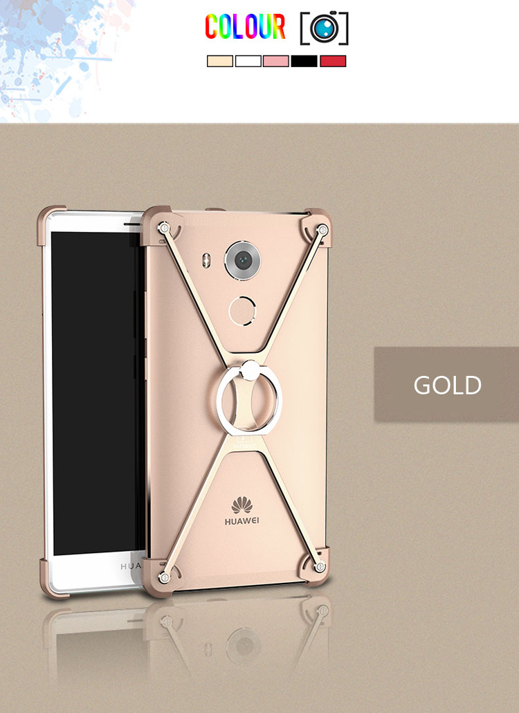 Case Huawei Mate 8 / Pre-order * OATSBASF โครงโลหะรูปตัววีโลหะเงิน +แหวน *