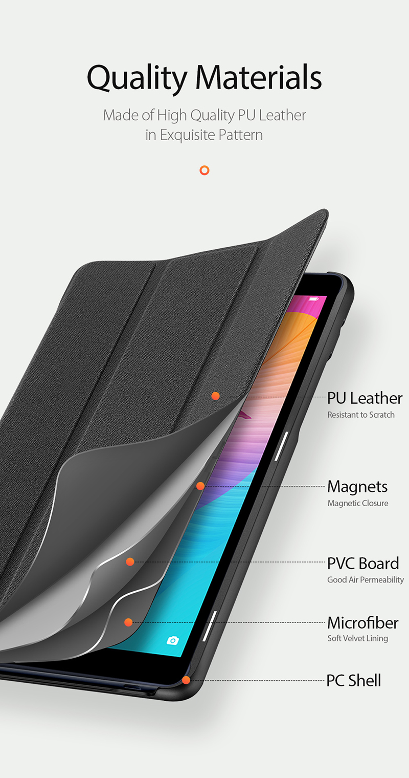 Case Huawei MatePad T8' / Pre-Order * DUX DUCIS นี้มีสไตล์ธุรกิจที่เรียบง่ายและโครงสร้างที่บางเฉียบ วัสดุหนัง PU *