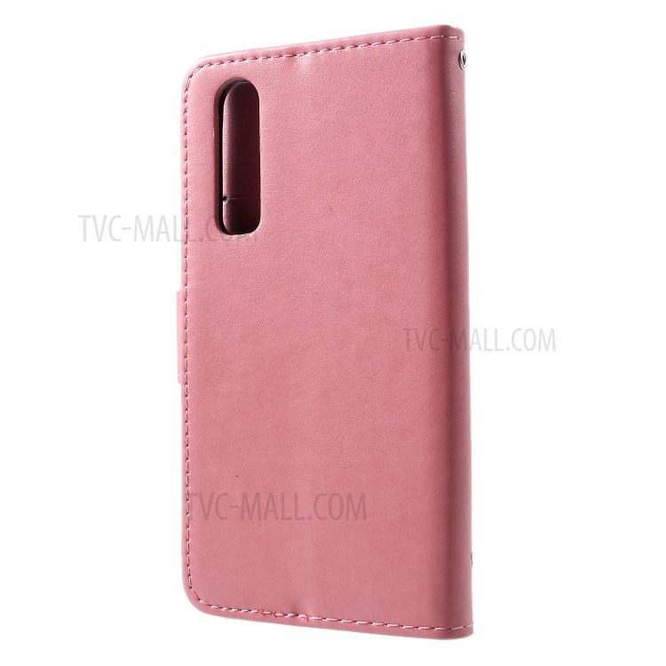 Case Huawei P30 / Pre-Order * เคสพิมพ์ลายผีเสื้อดอกไม้กระเป๋าสตางค์ พร้อมสายคล้องมือ *