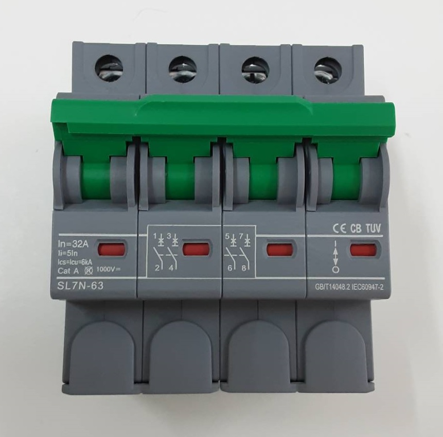 เบรกเกอร์ดีซีสำหรับโซล่าเซลล์ Suntree รุ่น SL7N-63 4P 1000V พิกัดกระแส 16A-32A