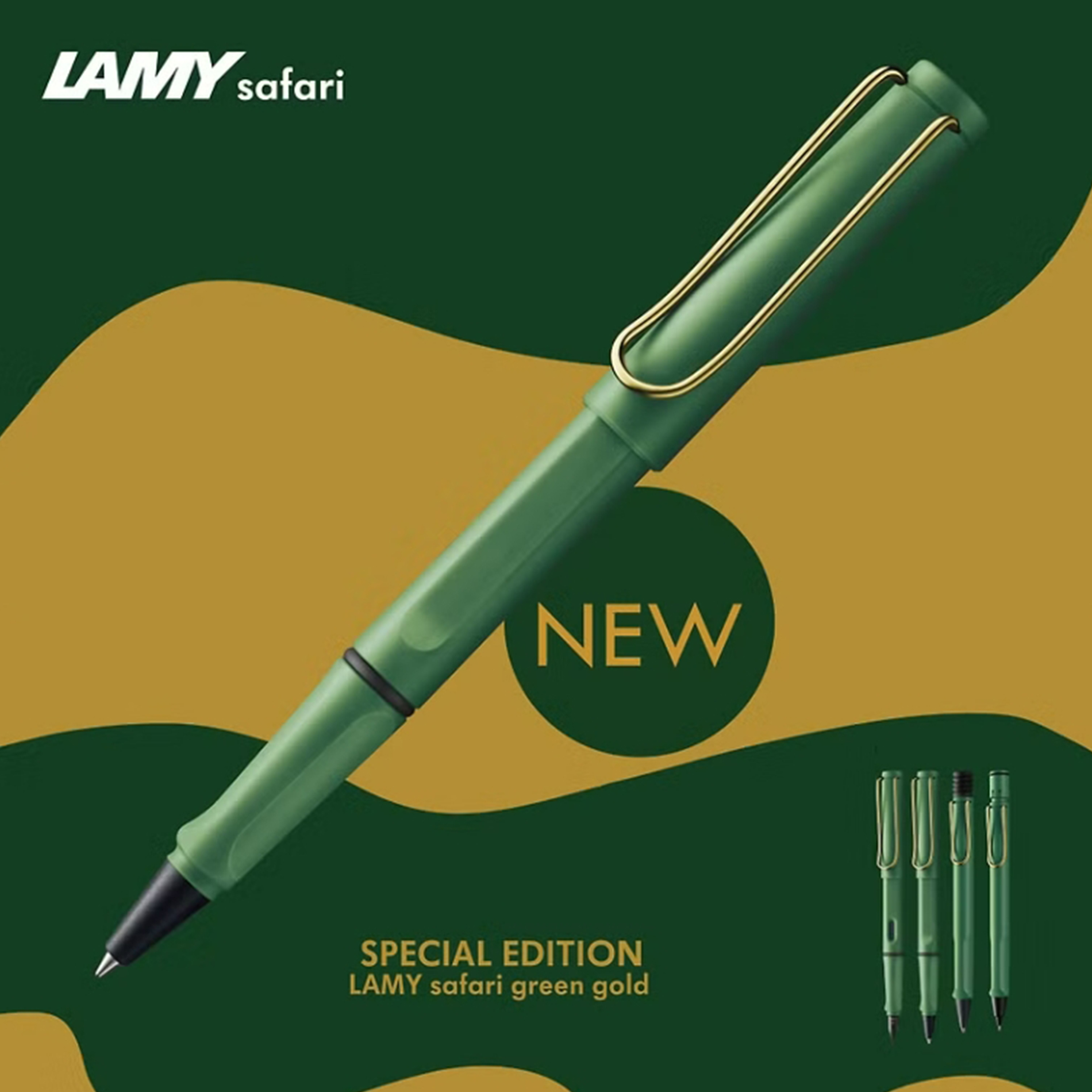 LAMY safari rollerball pen field green gold clip 2024 limited edition