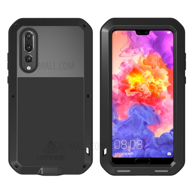 Case Huawei P20 Pro / Pre-order * LOVE MEI ทำจากโลหะแข็งและวัสดุซิลิโคนนุ่ม + กระจกนิรภัย *