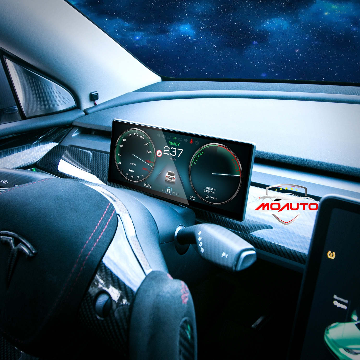 หน้าจอเรือนไมค์ดิจิตอล 9 นิ้ว Tesla Model 3 / Y