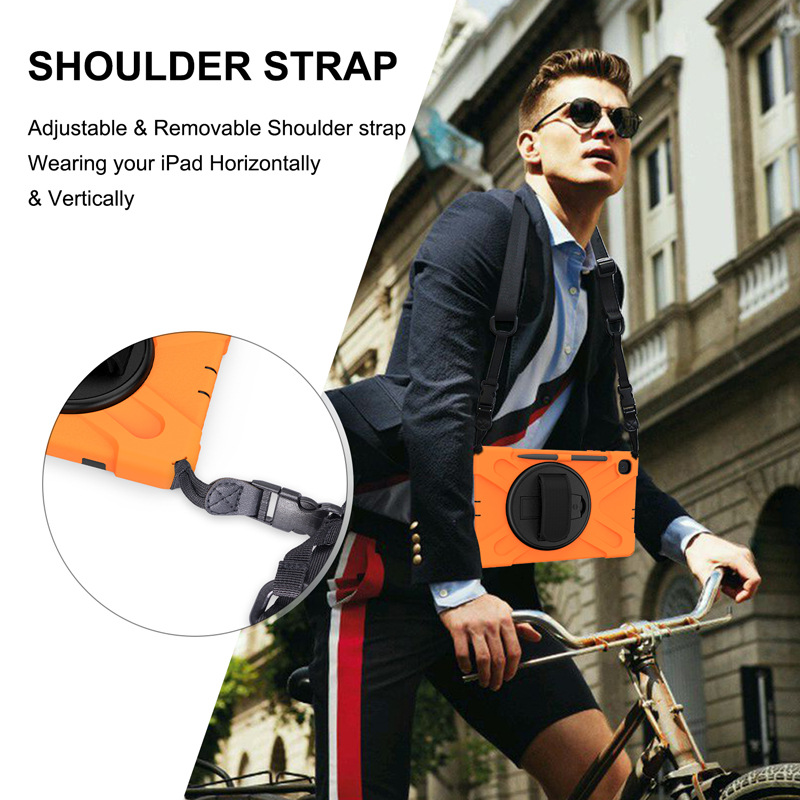 Case Samsung Galaxy Tab S6 Lite / Pre-Order * X-Shape PC + TPU พร้อมสายคล้องมือ [ขาตั้งแบบหมุน 360 องศา] *