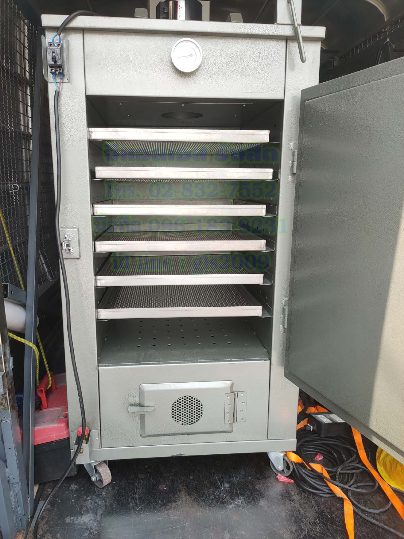 ตู้อบลมร้อนเหล็ก6ชั้นแก๊ส+ไฟฟ้า