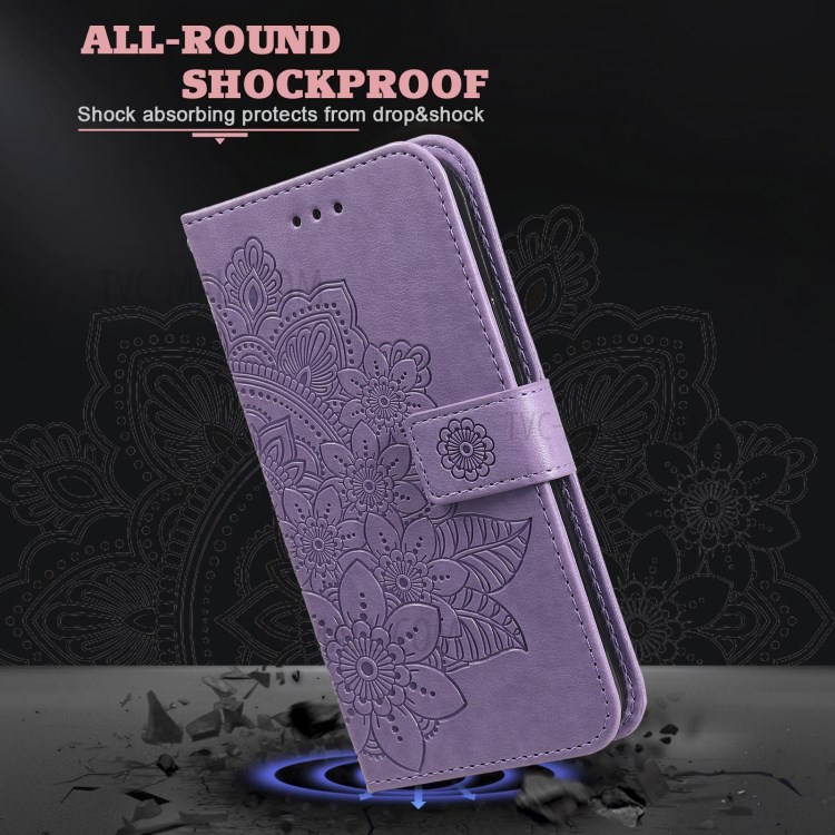 Case Xiaomi Poco X3 Pro / X3 / X3 NFC # Pre-Order * PU Leather Imprint ดอกไม้รูปแบบกระเป๋าสตางค์เคสโทรศัพท์พร้อมเชือกเส้นเล็ก *