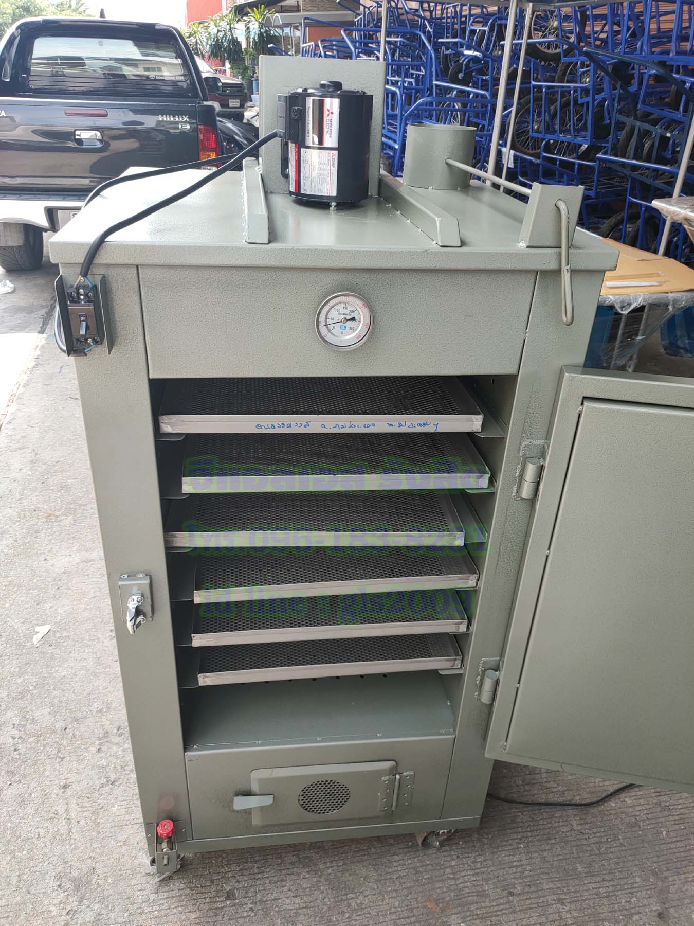 ตู้อบลมร้อนเหล็ก6ชั้นแก๊ส+ไฟฟ้า