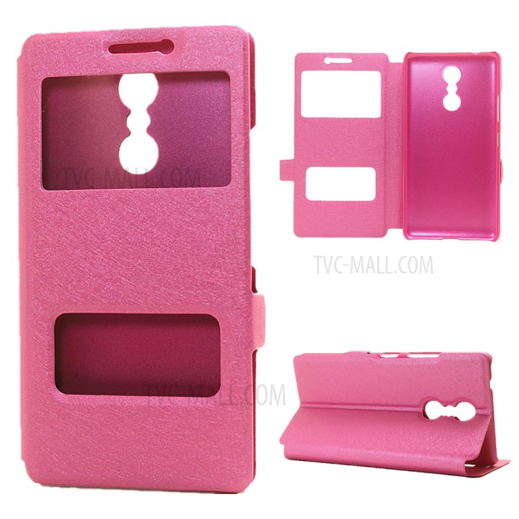 Case Lenovo K6 Note / Pre-order * ผิวผ้าไหม 2 ช่องหน้าต่าง *