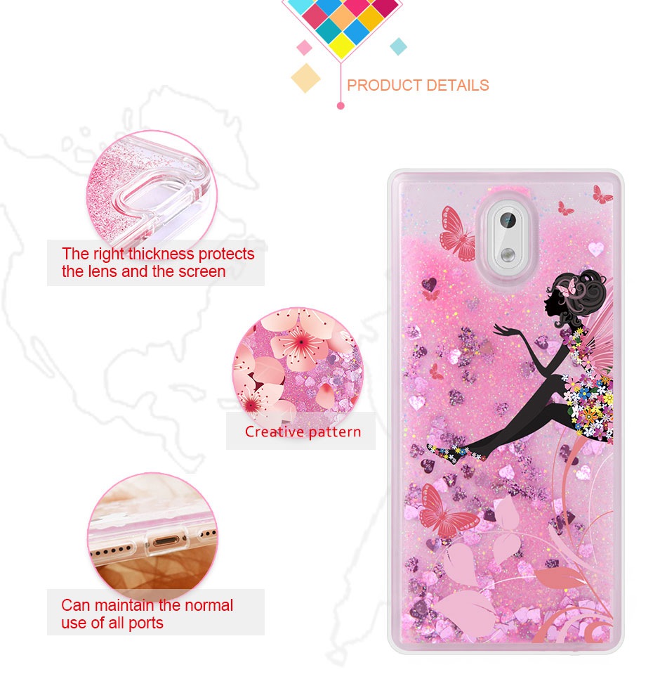 Case Nokia 3 / Pre-order * เคส ซอฟท์Silicon อัลตร้าบาง+ G Litterเหลวดาวตกทรายเลื่อมใส *