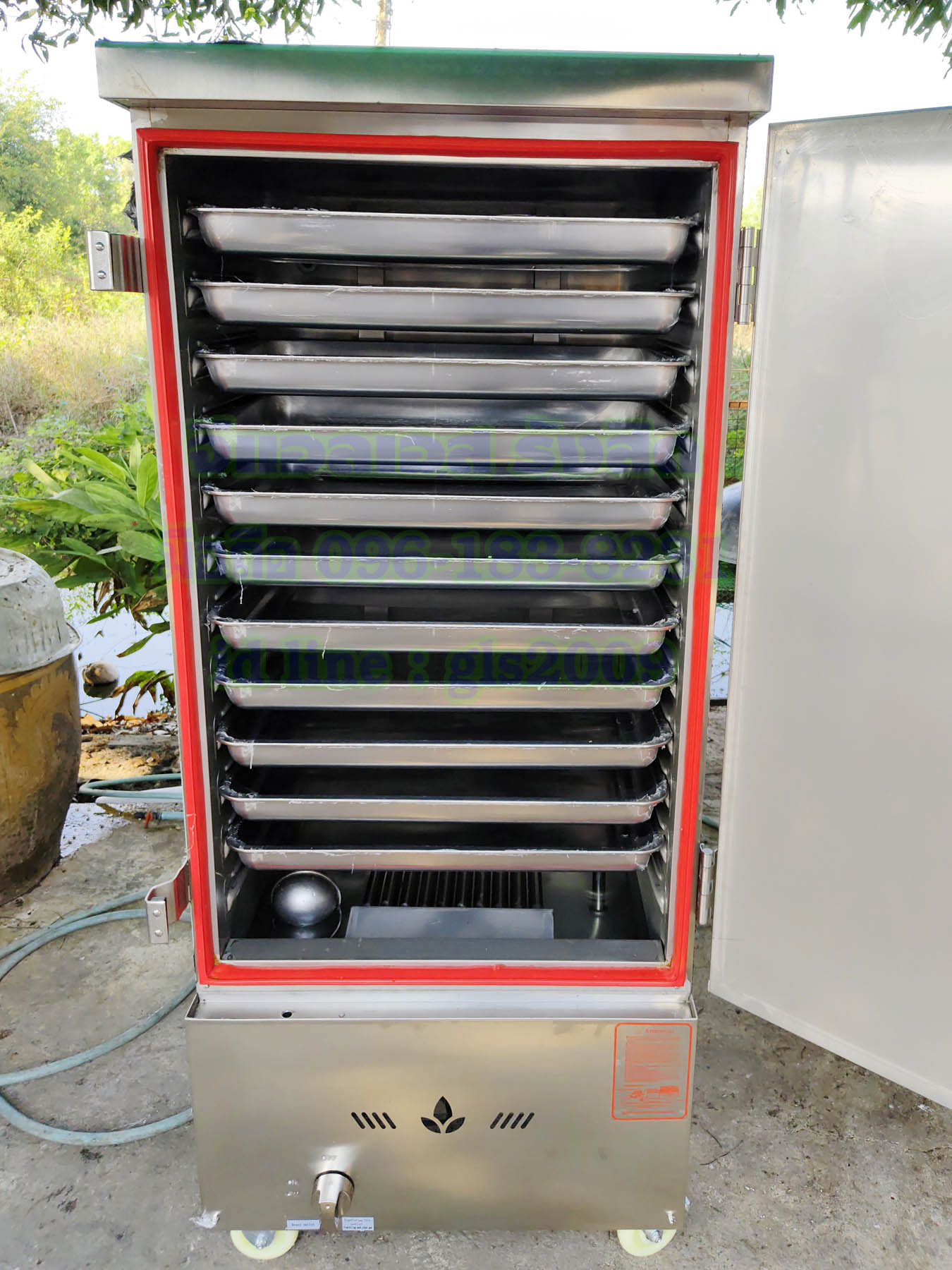 ตู้หุงข้าวไอน้ำ12ถาดใช้แก๊ส