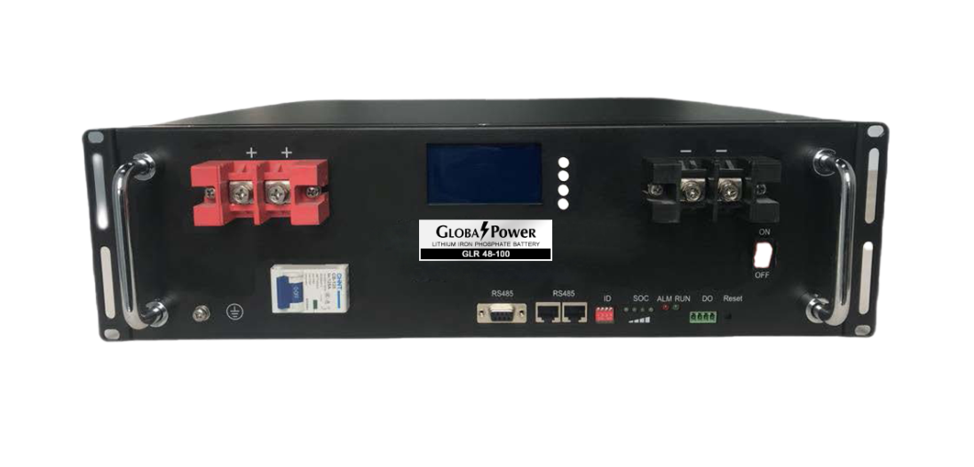 Global Power แบตเตอรี่ลิเธียม Lithium Iron Phosphate แบบ Rack ความจุ 100Ah แรงดัน 48V สำหรับระบบโซล่าเซลล์ โทรคมนาคม