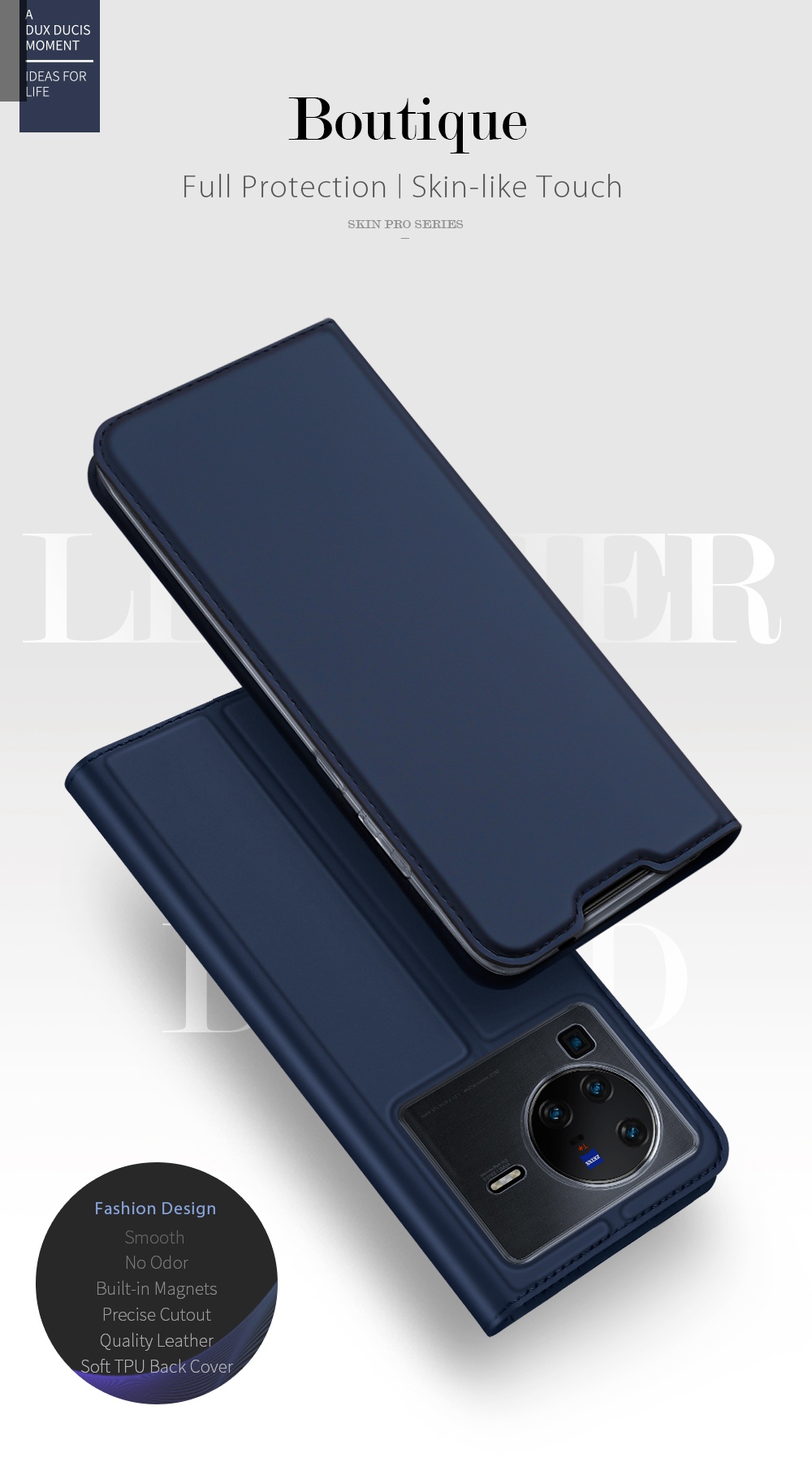 Case Vivo X80 Pro # Pre-orde * DUX DUCIS นี้มีสไตล์ธุรกิจที่เรียบง่ายและโครงสร้างตัวเครื่องที่บางเฉียบ หนัง PU เคลือบเงาที่คัดสรรอย่างดี *