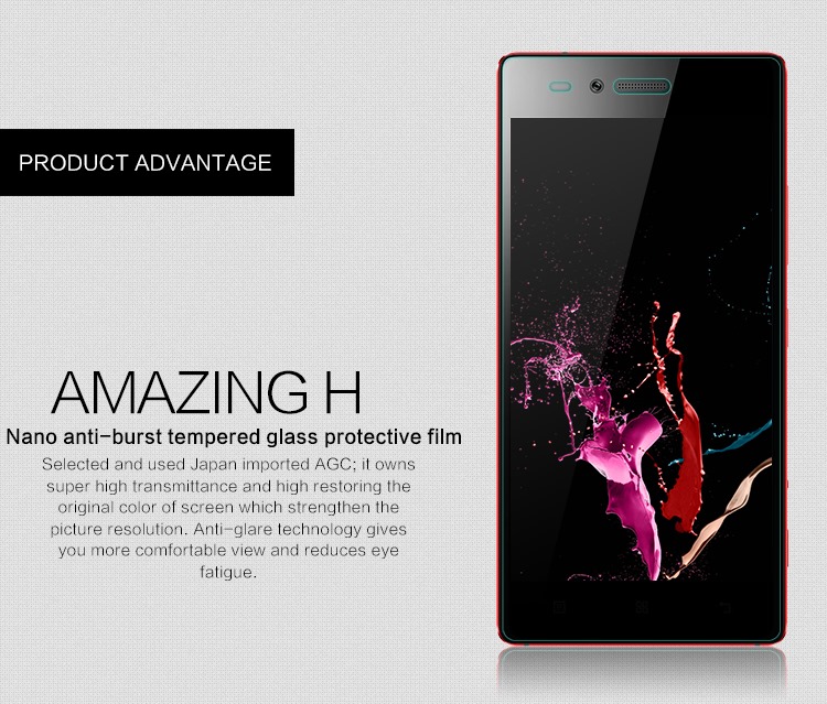 กระจกหน้านิรภัย + ฟิล์มหลัง NILLKIN Amazing H Lenovo VIBE Shot / Pre-order