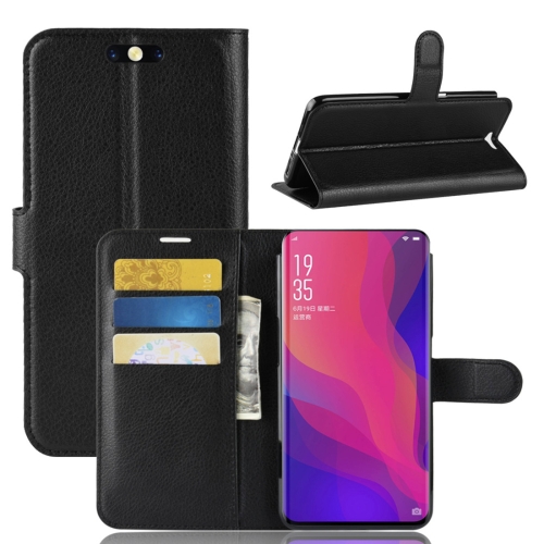Case OPPO Find X # Pre-Order * เคสผิวลิ้นจี่ กับผู้ถือบัตรและสล็อตและกระเป๋าสตางค์ *