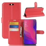 Case OPPO Find X # Pre-Order * เคสผิวลิ้นจี่ กับผู้ถือบัตรและสล็อตและกระเป๋าสตางค์ *
