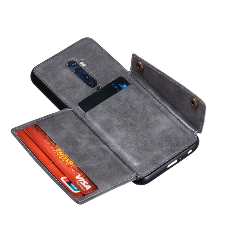 Case OPPO Reno 2 # พรีออเดอร์ * เคสกันกระแทกแม่เหล็ก PU TPU มีช่องเสียบการ์ด *