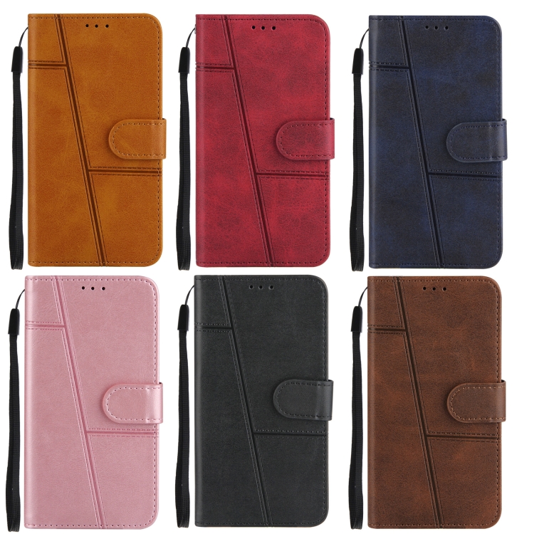 Case Realme 6i # Pre-Order * เคสเย็บซองหนังพลิกแนวนอนหัวเข็มขัดพื้นผิวลูกวัวพร้อมตัวยึดและช่องเสียบการ์ดและกระเป๋าสตางค์และเชือกเส้นเล็ก *