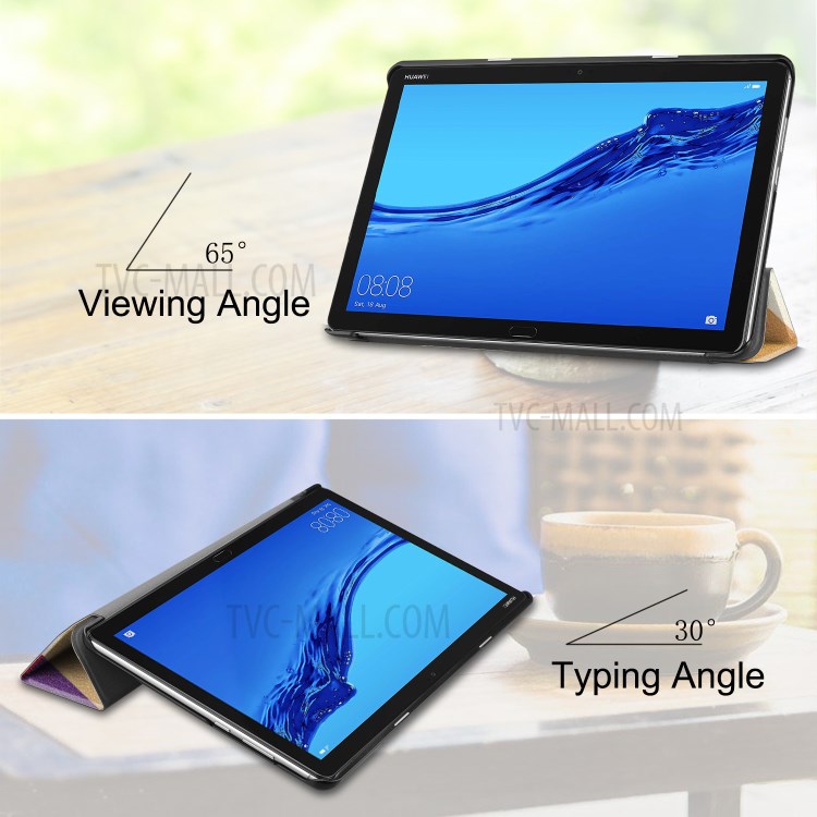 Case Huawei MediaPad M5 Lite 10' / Pre-order * รูปแบบการพิมพ์หนัง PU หน้า + PC หนัง 3 - พับ *