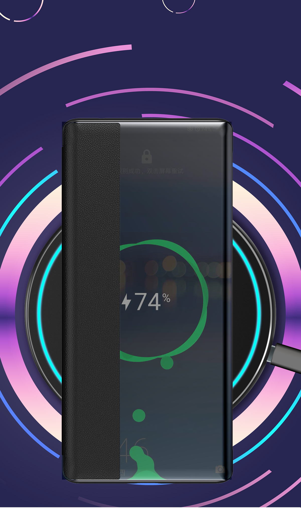 Case Huawei P40 Pro / Pre-order * เคสView Window Flip Leather Cover ทำจากวัสดุหนัง PC + PU หน้าต่างโปร่งแสงเพื่อการดูข้อมูลที่ง่าย *