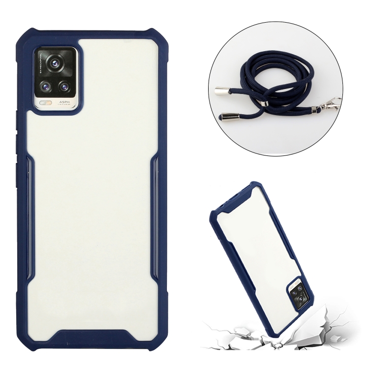 Case Vivo V20 / Pre-Order * เคสกันกระแทกอะคริลิค + สี TPU พร้อมสายคล้องคอ *