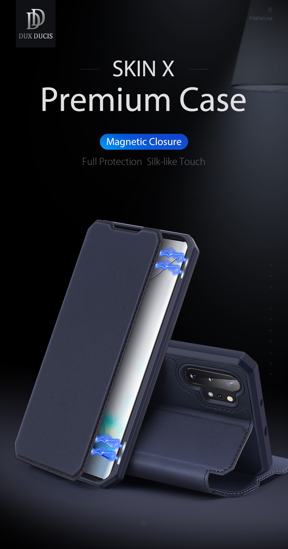 Case Samsung Galaxy Note 10 Plus / Note 10 Plus 5G # Pre-Order * DUX DUCIS Skin X Series ฝาพับแม่เหล็กหนังพร้อมที่ใส่การ์ด *