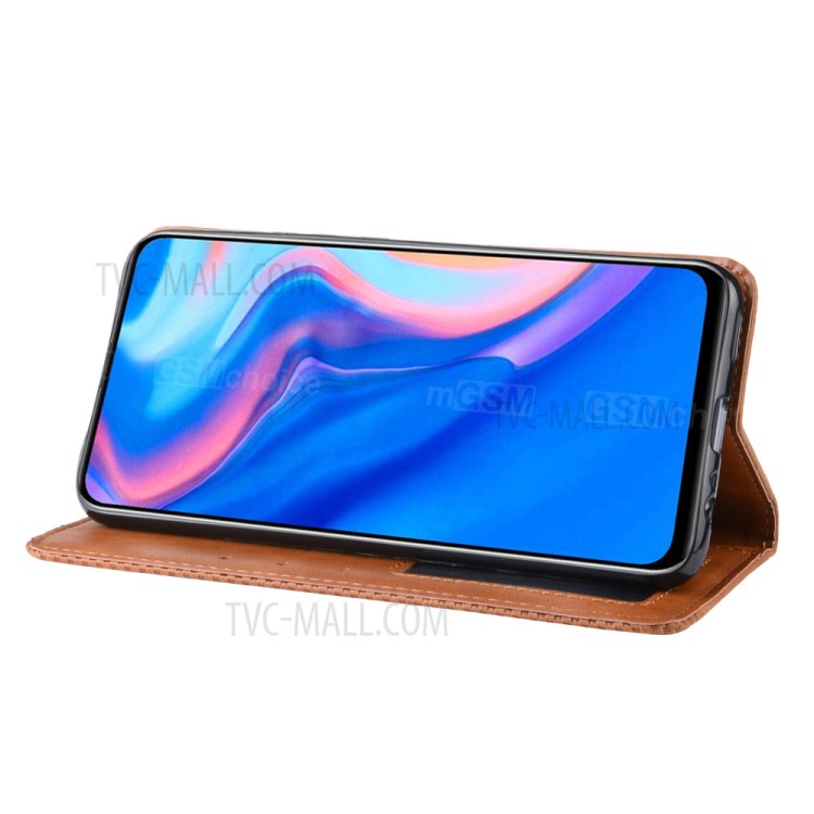 Case Huawei Y9 Prime 2019 / Pre-Order * Auto-ดูดซึมสไตล์วินเทจซองหนัง PU กระเป๋าสตางค์ *