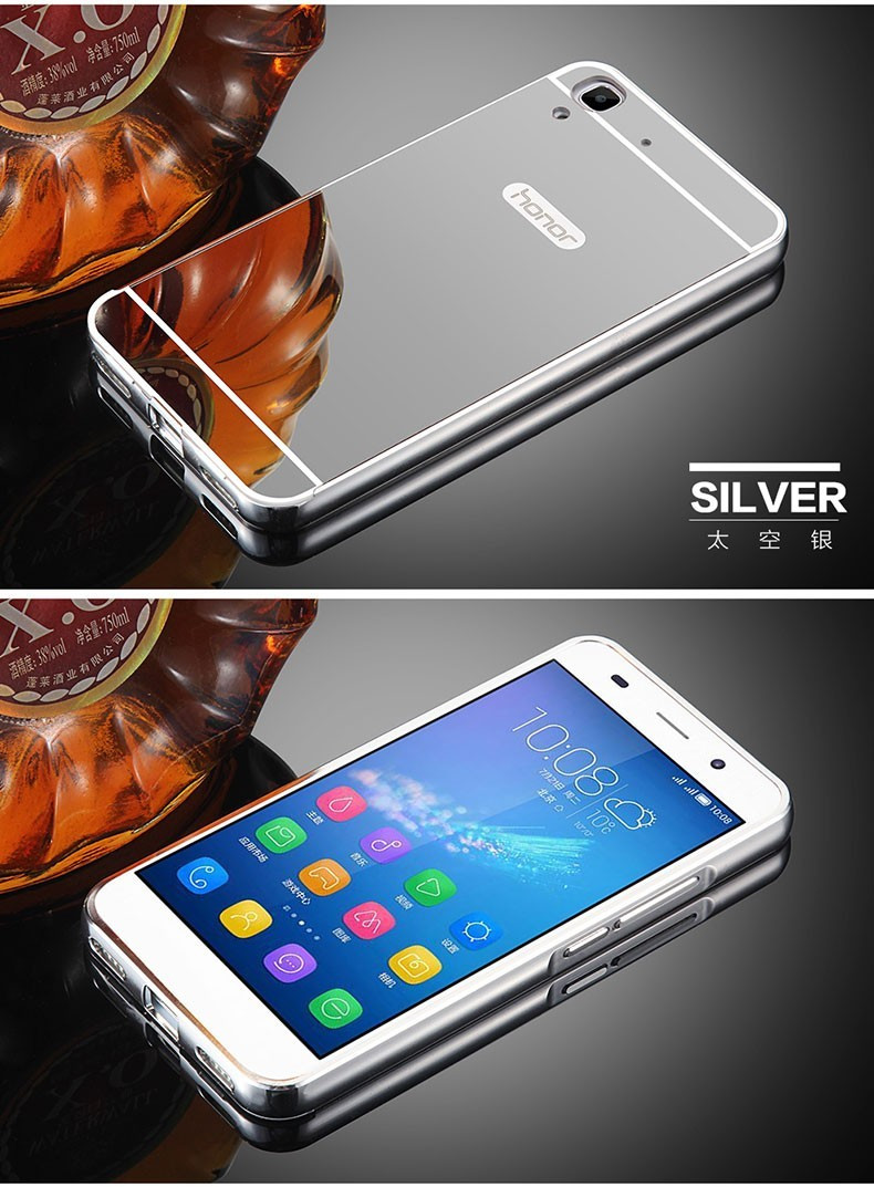 Case Huawei Y6ii / Pre-order * Bumpers 2in1 แกร่งกันชนโลหะ + พลาสติกแผ่นหลังเงาเหมือนกระจก *