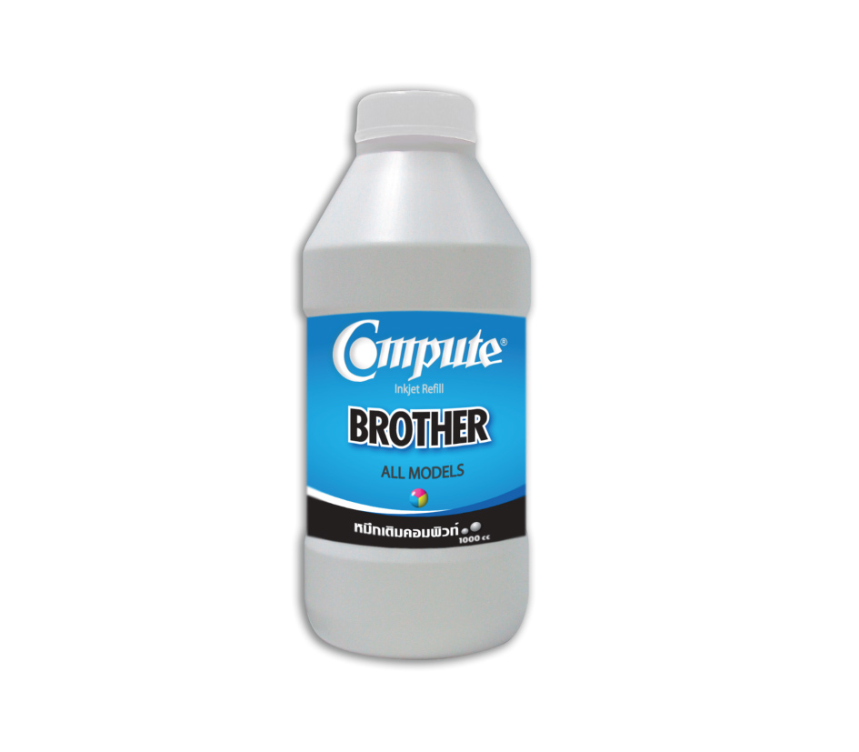 น้ำหมึกเติม(Refill Inkjet) คอมพิวท์ For BROTHER All model Black 1000CC สีดำ