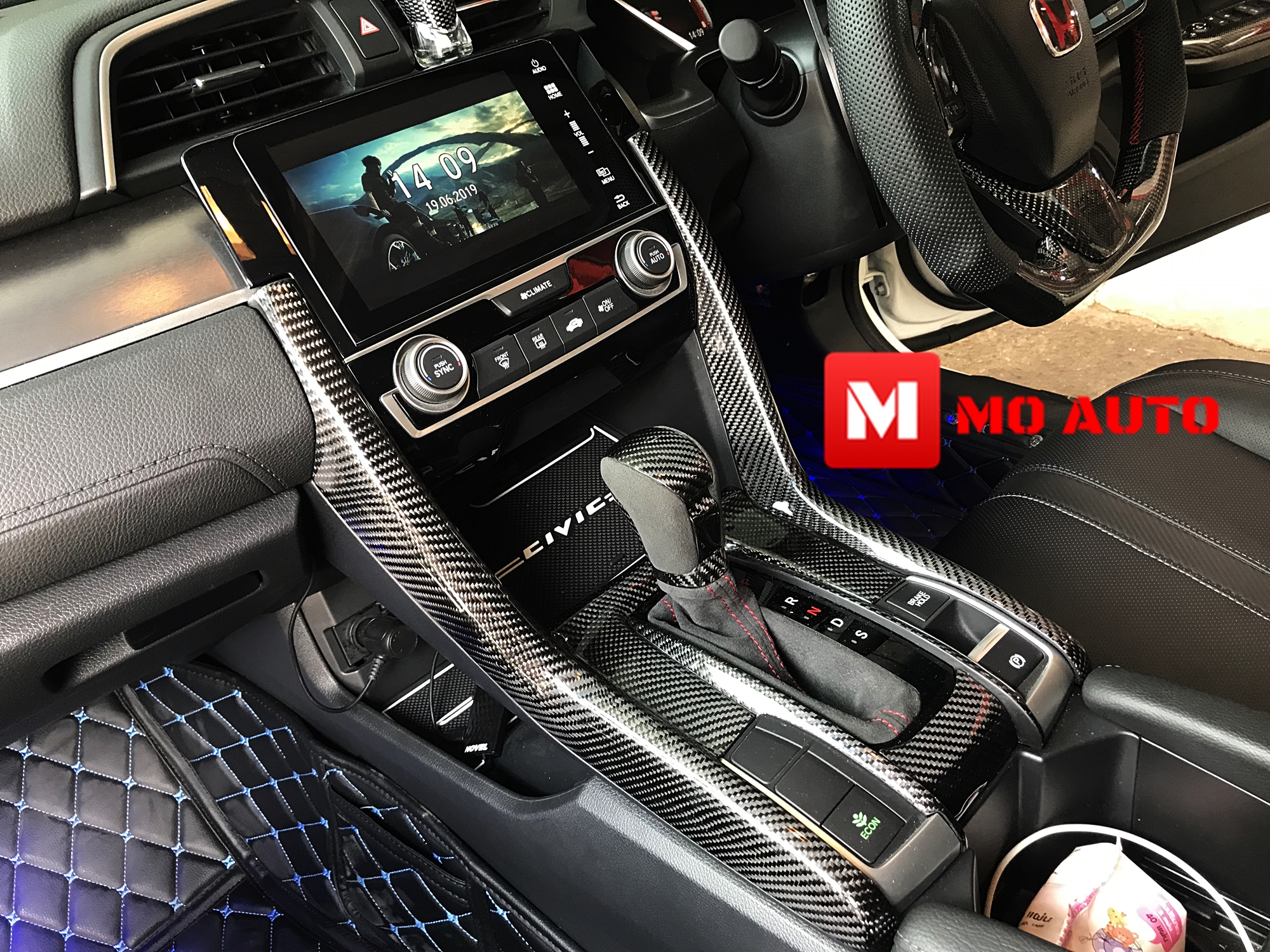 ชุดครอบคอนโซลเกียร์ CARBON แท้ CIVIC FC / FK 2016-2021