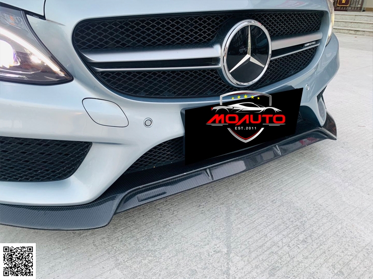 ลิ้นหน้าเพียวคาร์บอนแท้ B1 สำหรับ C-Coupe W205 ก่อน Facelip