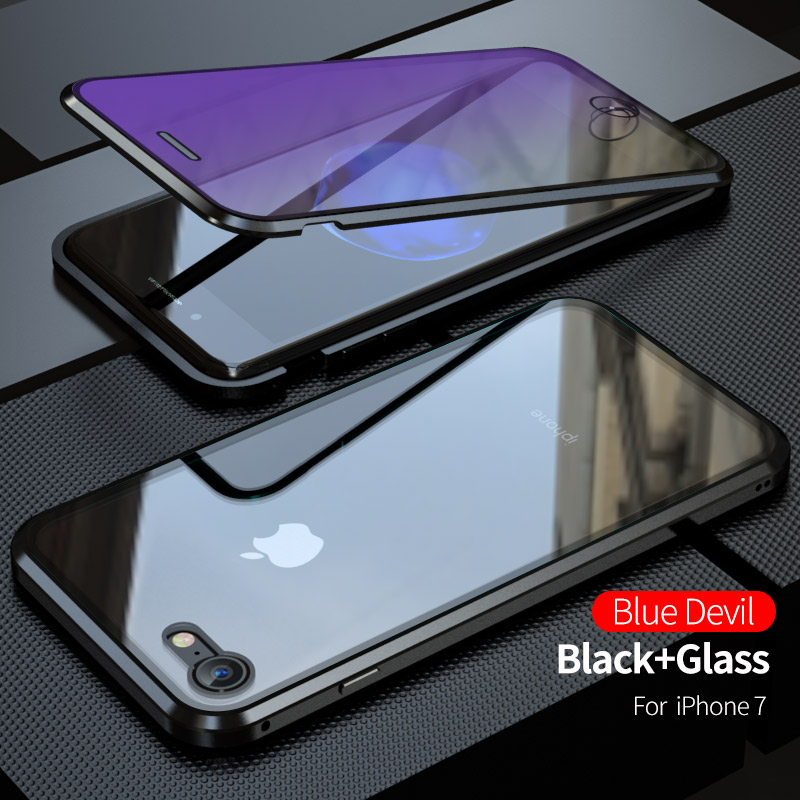 Case iPhone SE (2020) / Pre-Order * เคสกรอบโลหะแม่เหล็ก + กระจกนิรภัยสองด้านป้องกันการต่อต้านบลูเรย์ *