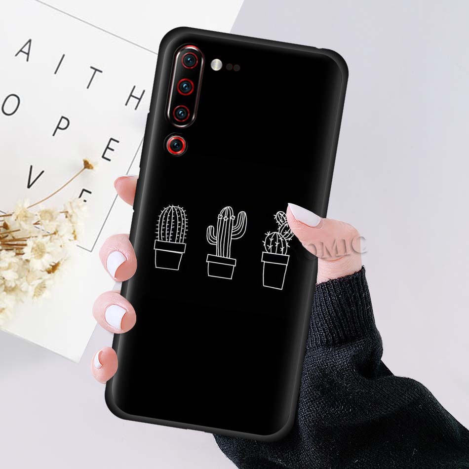 Case Lenovo Z6 Pro / Pre-Order * ต้นกระบองเพชรสีเขียวน่ารัก เคสซิลิโคนพิมพ์ลาย วัสดุ: ที่มีคุณภาพสูงสีดำซิลิโคนอ่อนนุ่ม *