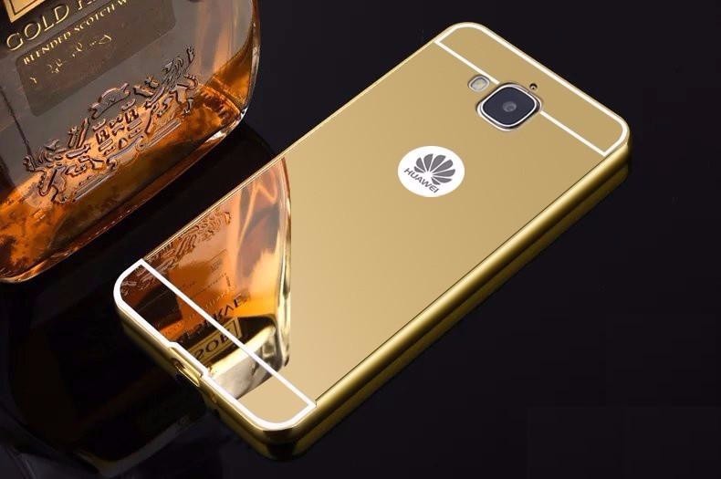 Case Huawei Y6 / Pre-order * Bumpers 2in1 แกร่งกันชนโลหะ + พลาสติกแผ่นหลังเงาเหมือนกระจก *