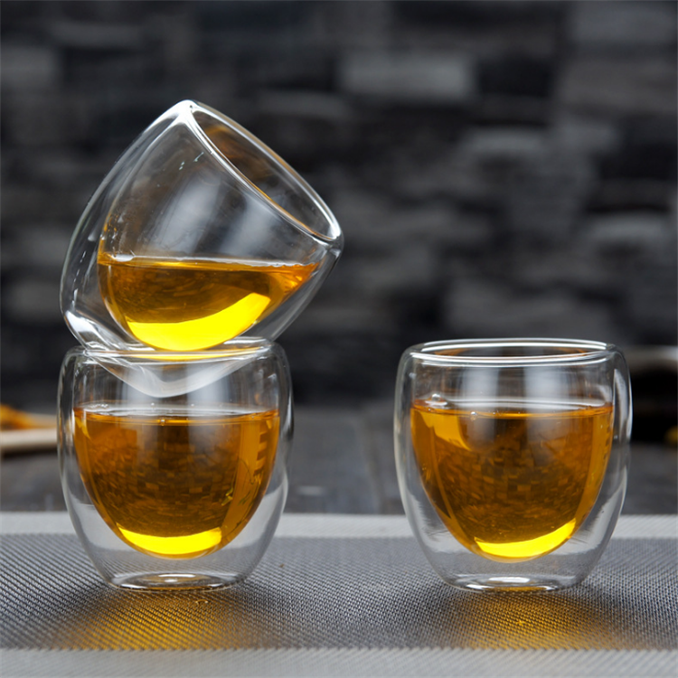 ชุดกาน้ำชา 750 ml.และแก้วชา 80ml. รหัส DUO 02 - กาน้ำชา 750ml 1 ใบ แก้วสองชั้น 80ml. 2 ใบ