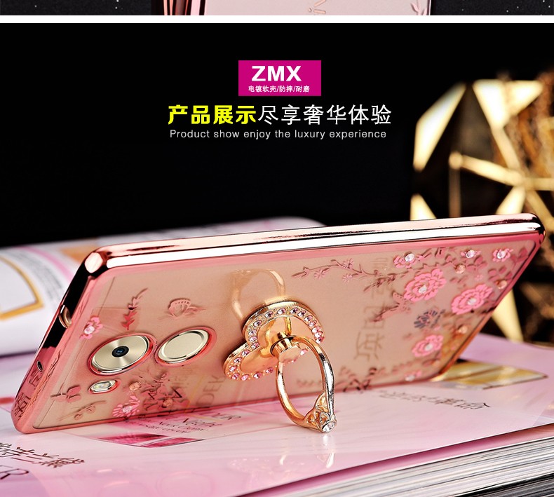 Case Huawei Mate 8 / Pre-order * เคสหรูหราเทคนิคการชุบทอง TPU ซิลิโคนอ่อนนุ่ม +แหวน *