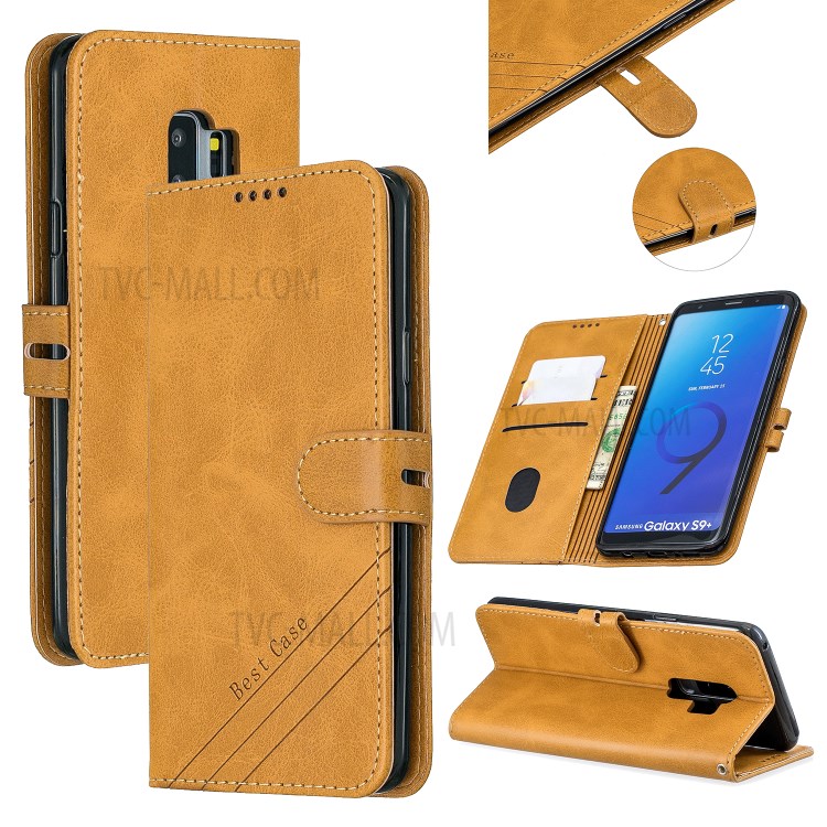 Case Samsung Galaxy S9 Plus / Pre-Order * เคสยืนหนัง PU กระเป๋าสตางค์สายรัดข้อมือเพื่อความสะดวกในการพกพา *
