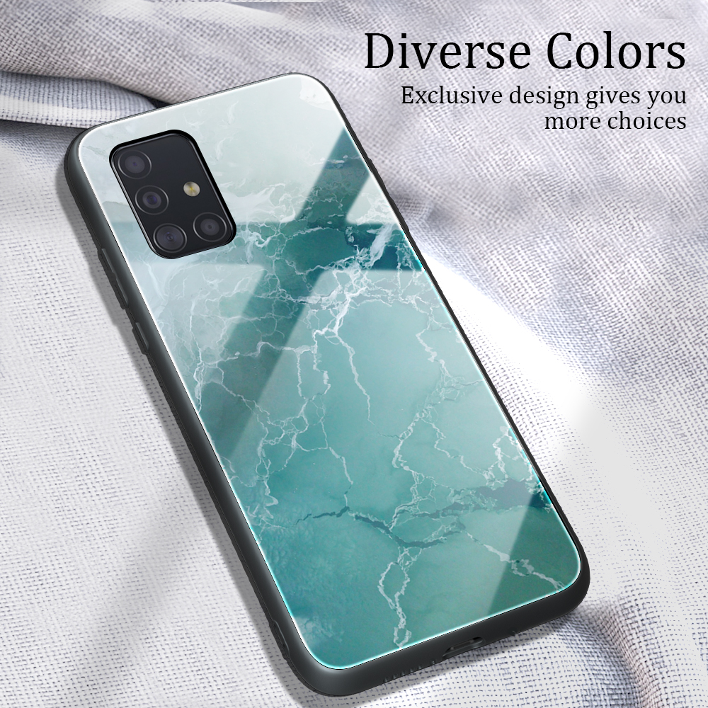 Case Samsung Galaxy A51 / Pre-order * เคสลายหินอ่อนเนื้อกระจกนิรภัยปกหลัง + TPU Combo *